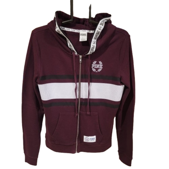 Victoria Secret "PINK" Popular Women's Burgundy Hoodie - Picture 2 of 12